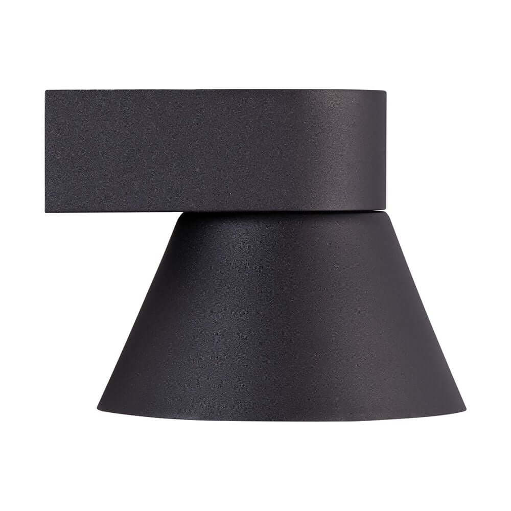 Außenwandlampe Kyklop Cone IP54 in Schwarz mit konischem Lampenschirm für dekoratives Licht.