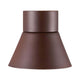 Außenwandlampe Kyklop Cone IP54 in braun mit konischem Lampenschirm für dekoratives Licht.