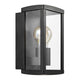 Außenwandlampe Luchy IP44 in modernem Design mit schwarz geframtem Glas.
