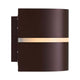 Außenwandlampe Sibelis IP44 mit zeitlosem Design und sanftem Licht in braunem Finish.
