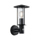 Sensor Außenwandleuchte Classic Dunkelgrau Metall Glas, moderne Wandleuchte mit Bewegungsmelder und klarem Glasschirm.