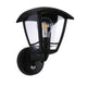 Außenwandleuchte Classic Curved mit Sensor Schwarz in klassischem Design mit klarem Glasschirm und integrierten Bewegungsmelder.
