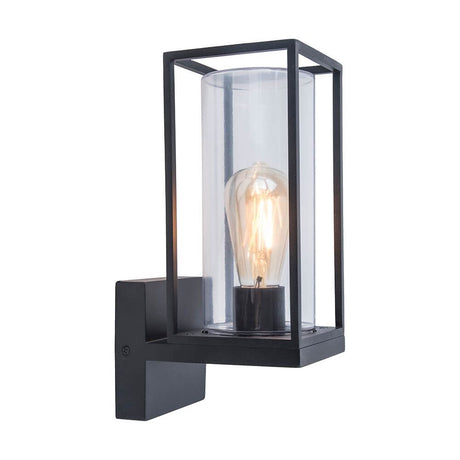 Außenwandleuchte Flair mit Baldachin in modernem Design und Glasabdeckung.
