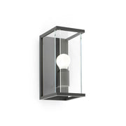 NALA outdoor wall light E27 IP54 dark grey with glass element and illuminated sphere.