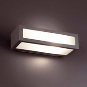 NATRON outdoor wall light IP54 dark grey mounted on a wall, modern design in dark grey.
