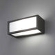 Außenwandleuchte TEJO IP54 Dunkelgrau an einer Wand montiert, modernes Design mit Lichtquelle.