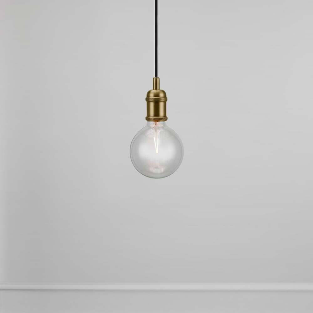 Avra Pendelleuchte mit Stoffkabel Messing