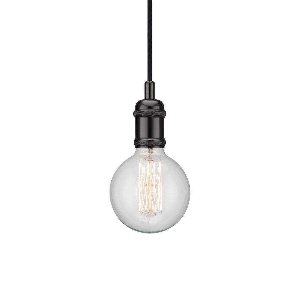 Avra pendant light with fabric cable black