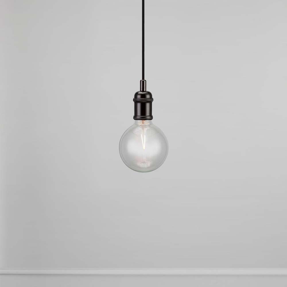 Avra pendant light with fabric cable black