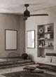 Axel Ventilator Ø 137 in modernem Wohnzimmer mit elegantem Design und Holzflügeln.