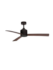 Axel Ventilator Ø 137 Deckenventilator schwarz/braun mit drei Holzflügeln, modernes Design