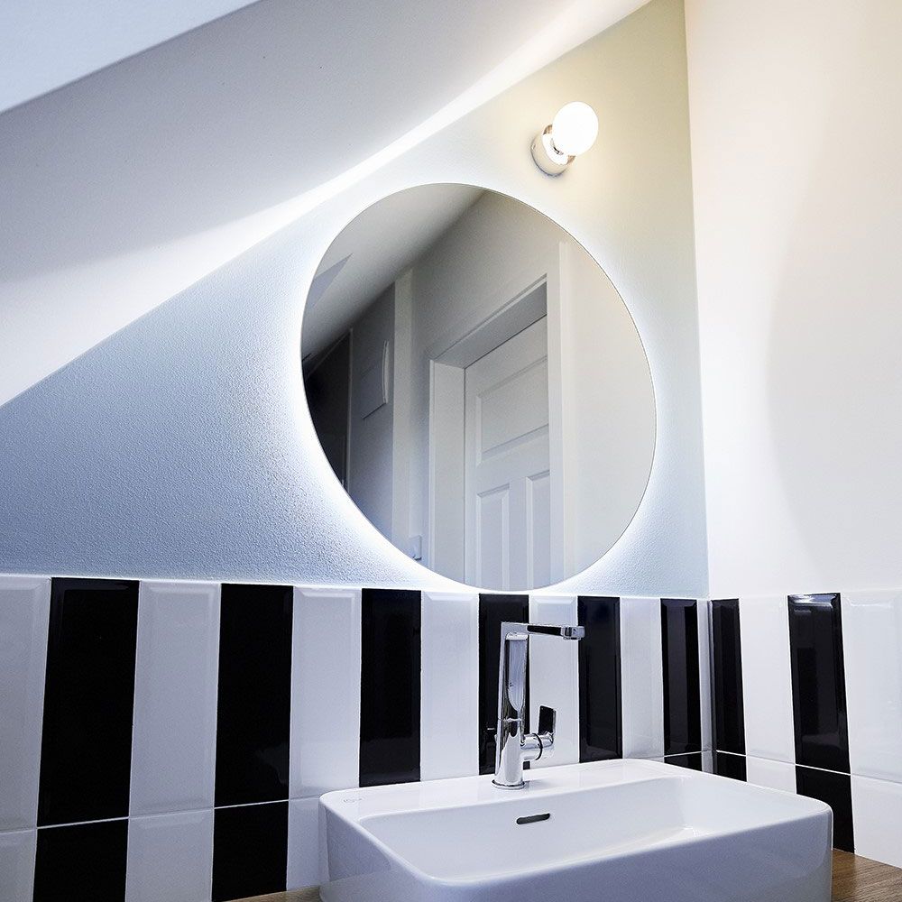 Azo's Mirror Wall Lamp Ø 10CM IP44 Chrome, White