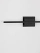 Azure LED Wandleuchte 3000K Schwarz an einer Wand montiert, elegantes schwarzes Design, moderne Beleuchtung.