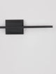 Azure LED Wandleuchte 3000K Schwarz an der Wand, modernes und elegantes Design in mattem Schwarz.