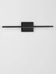 Azure LED Wandleuchte 3000K Schwarz in modernem Design an der Wand montiert.