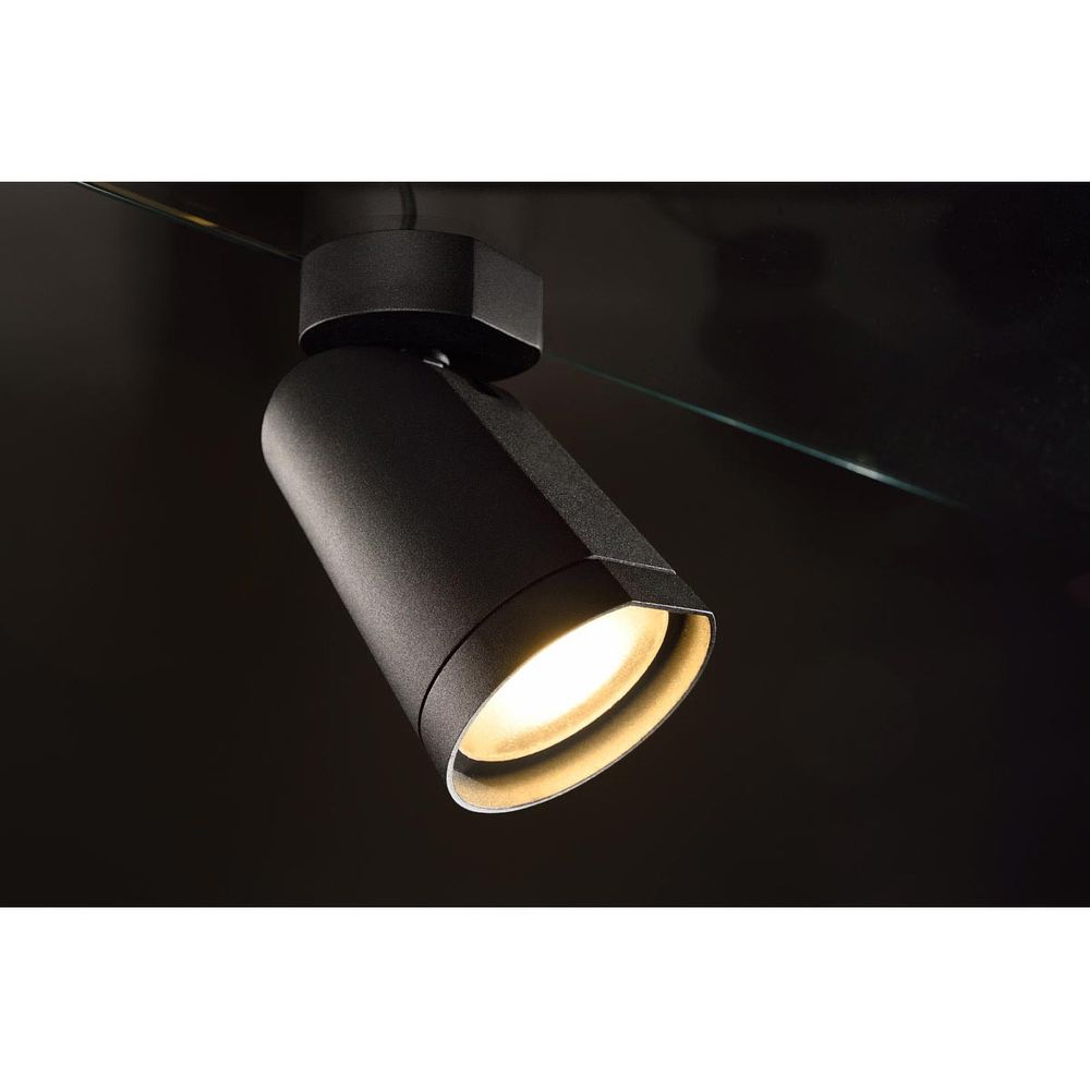 Bilas Spot Single 25 ° LED Matt Black 15W 2700K ruusukkeen kanssa