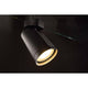 BILAS Spot Single 25° LED rund matt Schwarz 15W 2700K mit Rosette an einer Decke montiert.
