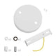 Baldachin 2-fach Ø 12cm Kit mit Komponenten für die Montage von Doppel-Lichtquellen an Wand oder Decke.
