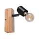 Balkenstrahler Spotlight Arvid Schwarz mit Holz- und schwarzen Akzenten.