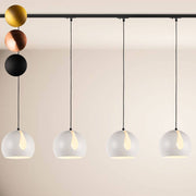 s.luce Ball Esstischlampe 1-Phasen-Schiene Endeinspeiser Ø 30cm mit modernen Pendelleuchten in drei Farben
