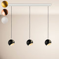 s.luce Ball Pendelleuchte mit 3 schwarzen Kugelleuchten, moderne Esszimmerbeleuchtung.