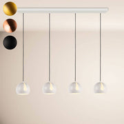 s.luce Ball Combination de lampe de salle à manger en métal Ø 20 cm 120 cm au design moderne avec trois lampes suspendues.