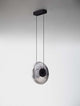 Ballet Pendelleuchte Ø 26cm Schwarz in modernem Industriedesign mit schwarzem Aluminium und transparentem Glas.