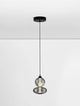 Bally LED Pendelleuchte Ø 20cm 2-flammig, Designer-Pendelleuchte aus Metall und getöntem Glas.