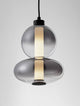 Bally LED Pendelleuchte Ø 20cm 2-flammig mit getöntem Glas und hochwertigem Metall.