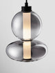 Bally LED Pendelleuchte Ø 20cm 2-flammig mit getöntem Glas und beleuchtetem Kern.