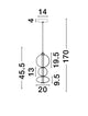 Bally LED Pendelleuchte Ø 20cm 3-flammig - technische Zeichnung mit Abmessungen