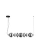 Bally LED Pendelleuchte 7-flammig mit elegantem Design aus matt schwarzem Aluminium und rauchgrauem Glas