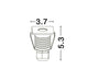 Bang LED Außenbodeneinbauleuchte Nickel IP67 mit technischen Abmessungen von 3.7 x 5.3 cm.