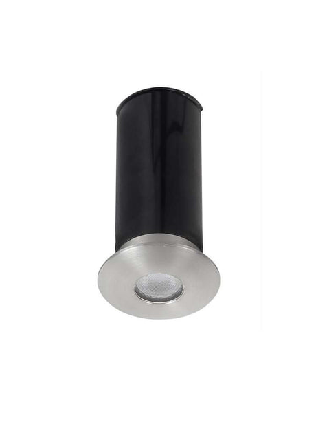 Bang LED outdoor recessed floor light nickel IP67 in a modern design with high-quality stainless steel.