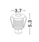 Technische Zeichnung der Bang LED Außenbodeneinbauleuchte Nickel IP67 mit Maßen.