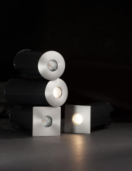 Bang LED outdoor recessed floor light nickel IP67 in a modern design and stylish black.