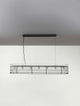 Barok Pendelleuchte 110cm Schwarz über weißem Hintergrund, modernes Design mit geometrischen Formen.