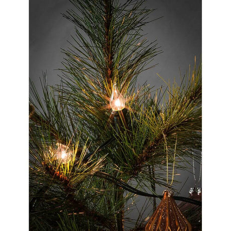 Tree garland top bulbs twisted tip, One String 20 clear bulbs on a Christmas tree with clear lights.