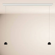 s.luce Beam LED Esstisch-Hängelampe Balken 160cm, 2-flammig, schwarz mit weißer Schiene
