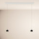 s.luce Beam LED Esstisch-Pendelleuchte Balken 120cm in elegantem Design mit zwei schwarzen Pendellichtern.