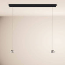 s.luce Beam LED Esstisch-Pendelleuchte Balken 120cm 2-flammig Aluminium mit schwarzer Schiene