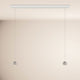 s.luce Beam LED Esstisch-Pendelleuchte Balken 120cm mit zwei hängenden Leuchten in modernem Design.