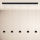 s.luce Beam LED Esstisch-Pendelleuchte Balken 120cm mit fünf hängenden Lichtern in modernem Design.