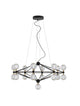 Belinda LED Pendelleuchte Ø 105cm 17-flammig mit modernem geometrischem Design und glamourösem Finish.