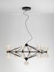 Belinda LED Pendelleuchte Ø 105cm 17-flammig in modernem geometrischem Design mit glamourösen Lichteffekten.