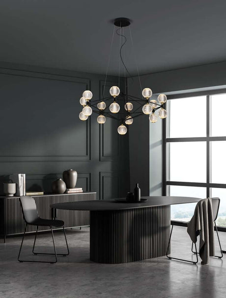 Belinda LED Pendel Ø 105cm 17-pære i moderne interiør med stilrent design.