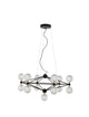 Belinda LED Pendelleuchte Ø 89cm 13-flammig mit modernem geometrischen Design und klaren Glaskugeln.