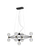 Belinda LED Pendelleuchte 9-flammig mit geometrischem Design und eleganten Glaskugeln.