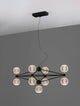 Belinda LED Pendelleuchte 9-flammig mit modernem geometrischem Design und glamouröser Ausstrahlung.