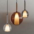 s.luce Belluna Pendelleuchte in Glas-Optik mit klar, Cognac und Rauchglasschirm für elegante Beleuchtung.